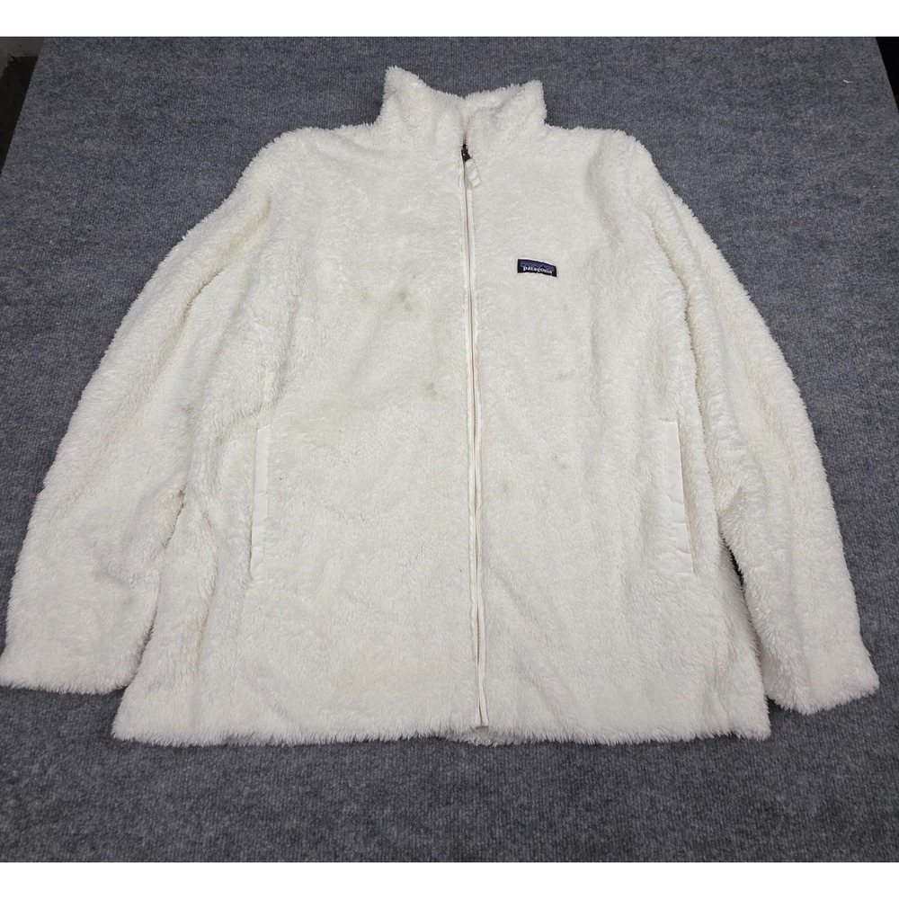 Patagonia Los Gatos Fleece Jacket Women's XL White Soft Fuzzy *Marks